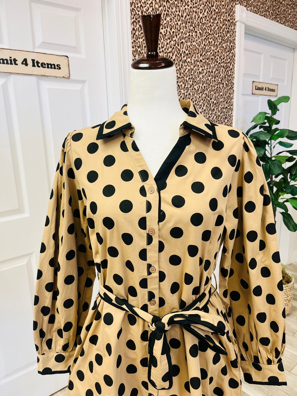 Women’s Jodifl Mocha & Black Polka Dot  dress - True to size