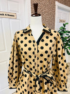 Women’s Jodifl Mocha & Black Polka Dot  dress - True to size