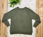 Women’s Zenana Light Olive Exposed Seam Sweater Top- True to Size
