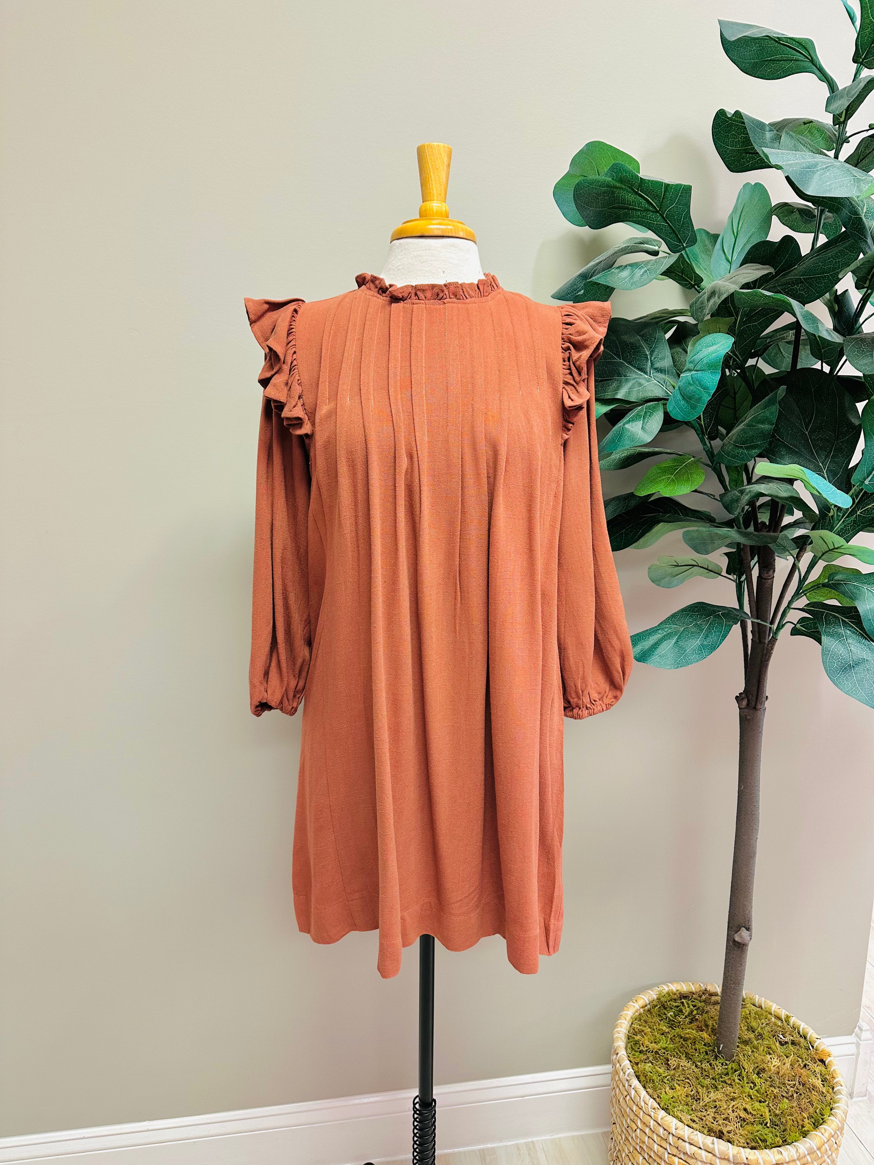 Women’s Umgee Brick Ruffle Dress True To Size