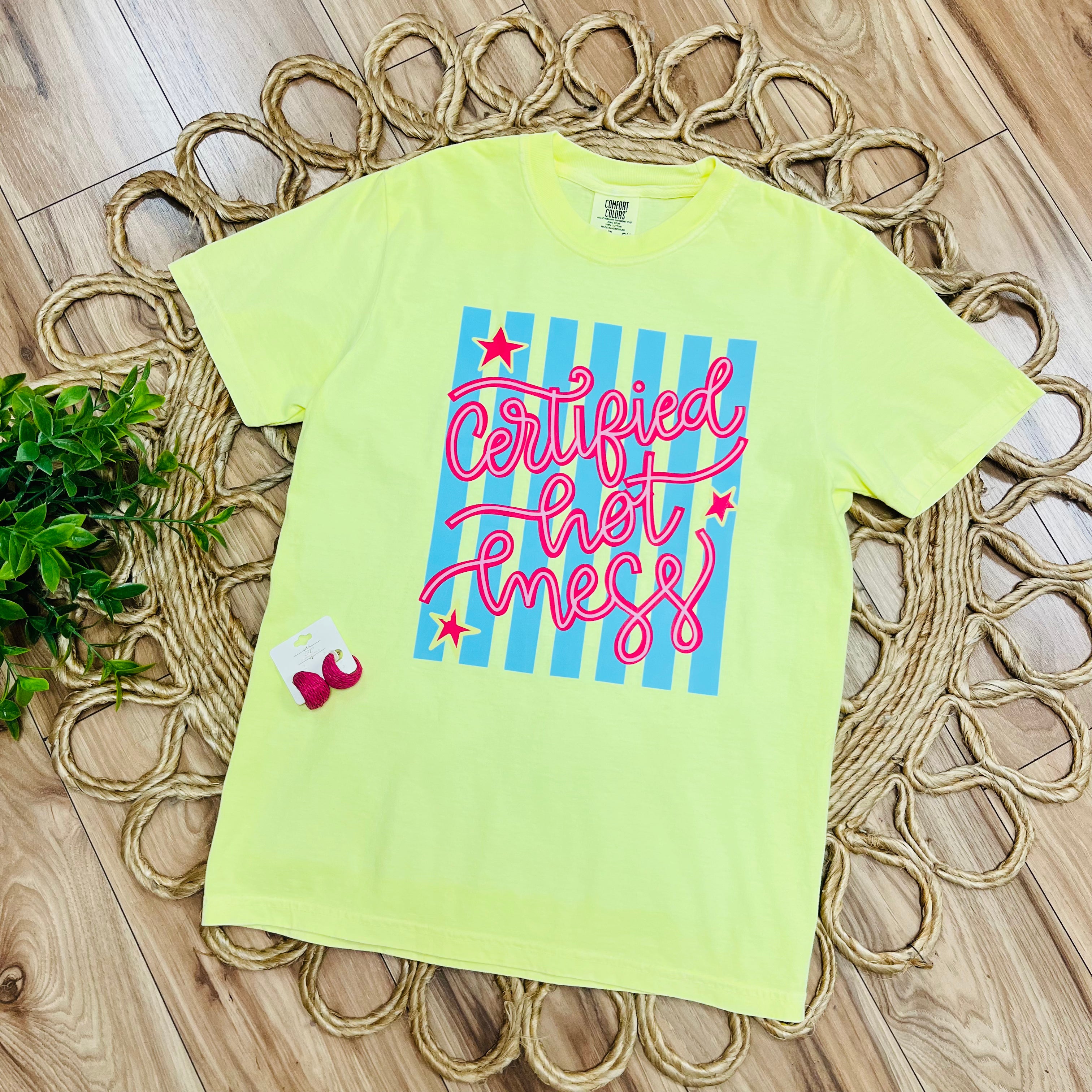 Special Order 3XL - Women’s Yellow “Certified Hot Mess” Graphic Tee