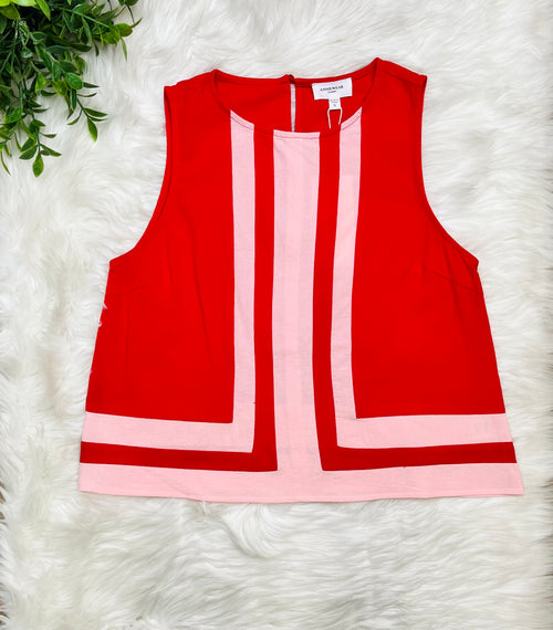 **Holes in Pants** Women’s Red and Pink Contrast Trim Pant Set