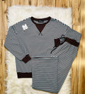 Women’s Evermmee Brown and Blue Stripe Set