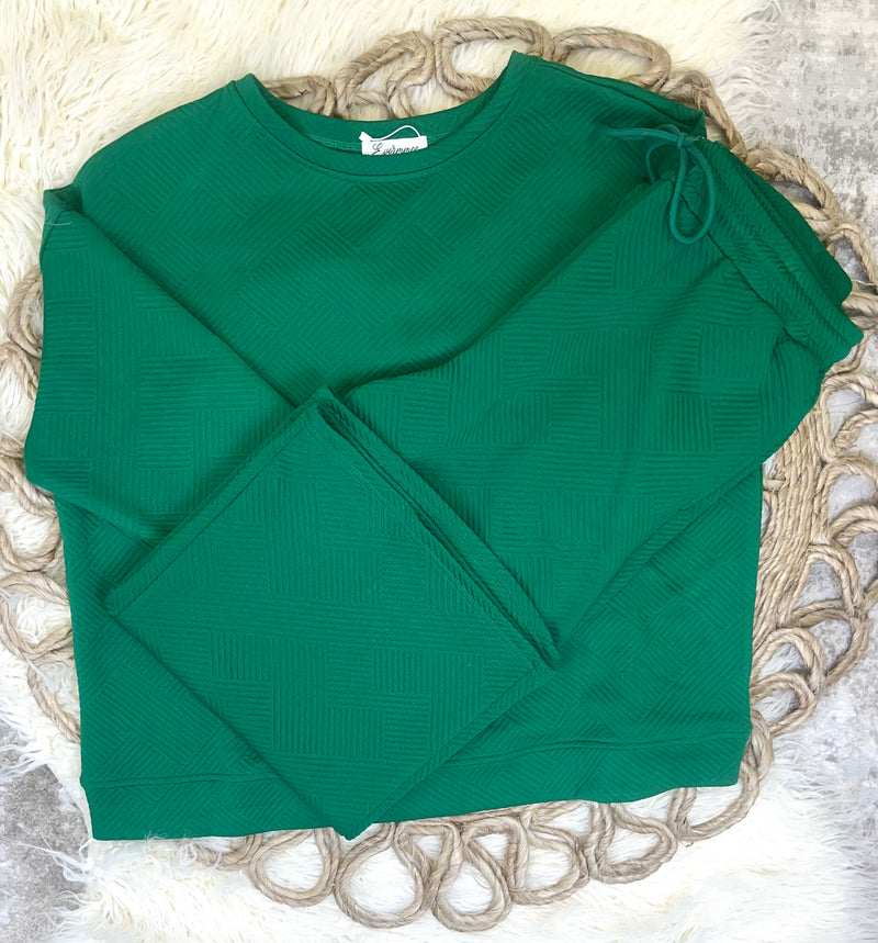 Evermmee Long Sleeve Emerald Green 2 Piece Set