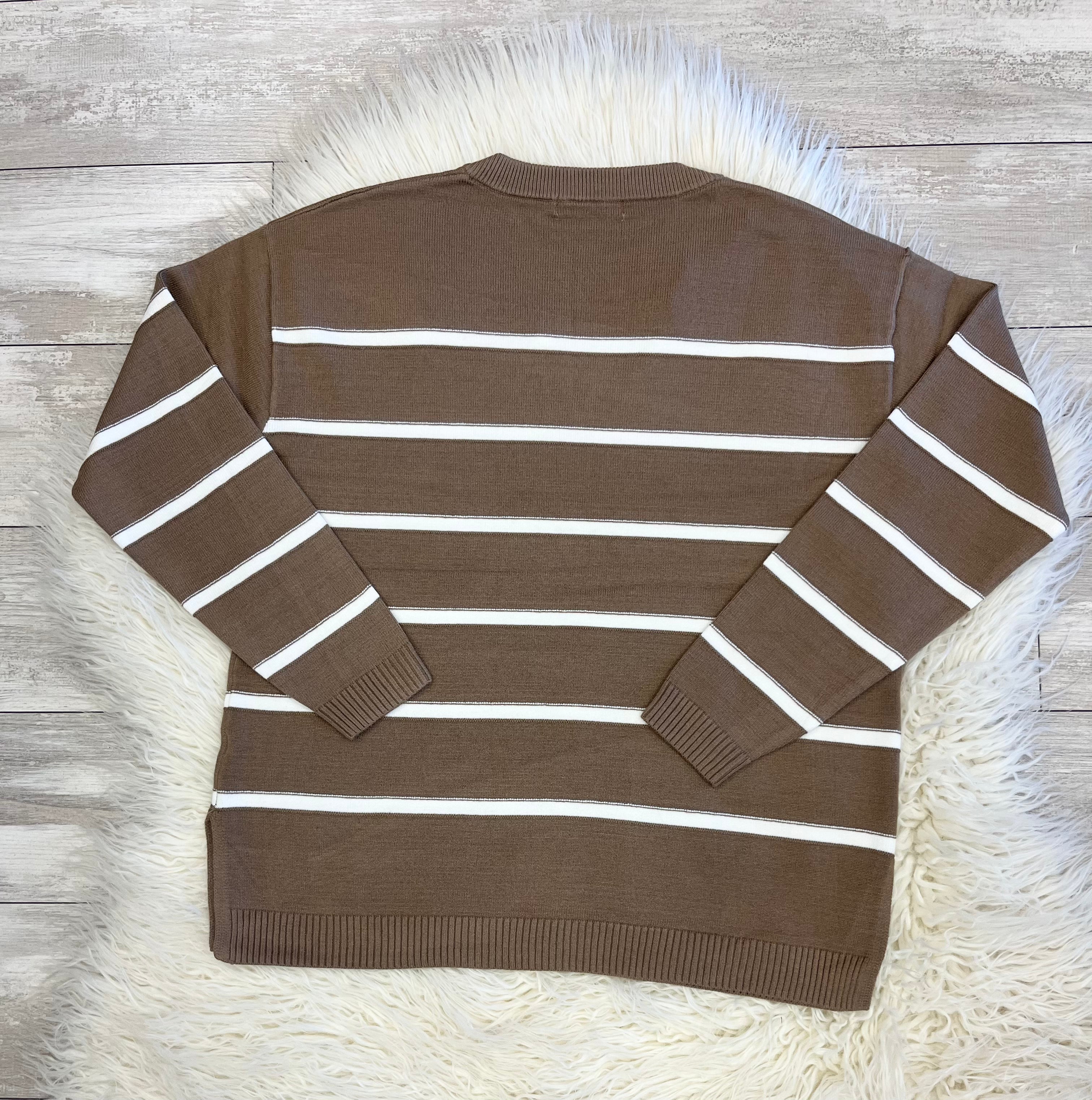 Women’s Zenana Trinity V-Neck Sweater In Mocha -True to Size