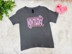 Girls Charcoal Grey Kentucky Mixed Pink Print Tee