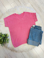 Women’s Zenana Pink Cuff Sleeve Sweater Top
