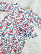Girl’s Clover Cottage Pink Rose Newborn Gown and Bow Set