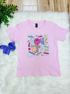 Girl’s Light Pink Mixed Print Affirmations Tee