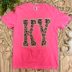 Women’s Pink KY Leopard Print Tee