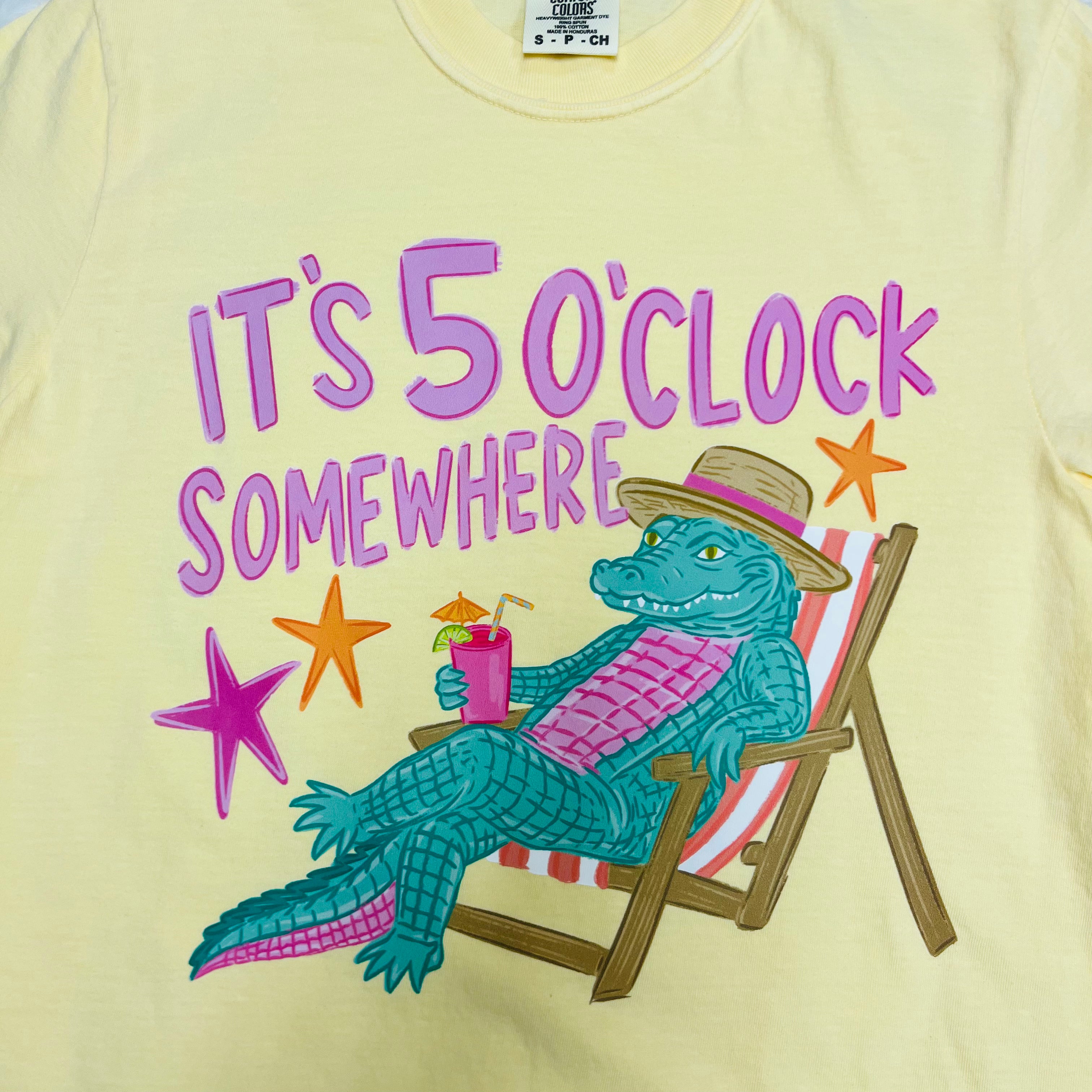 Women’s Yellow “It’s 5 O’Clock Somewhere” Graphic Tee