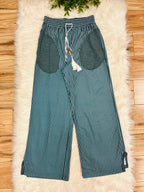 Women’s Evermmee Dark Teal Stripe Pant Set- True to Size