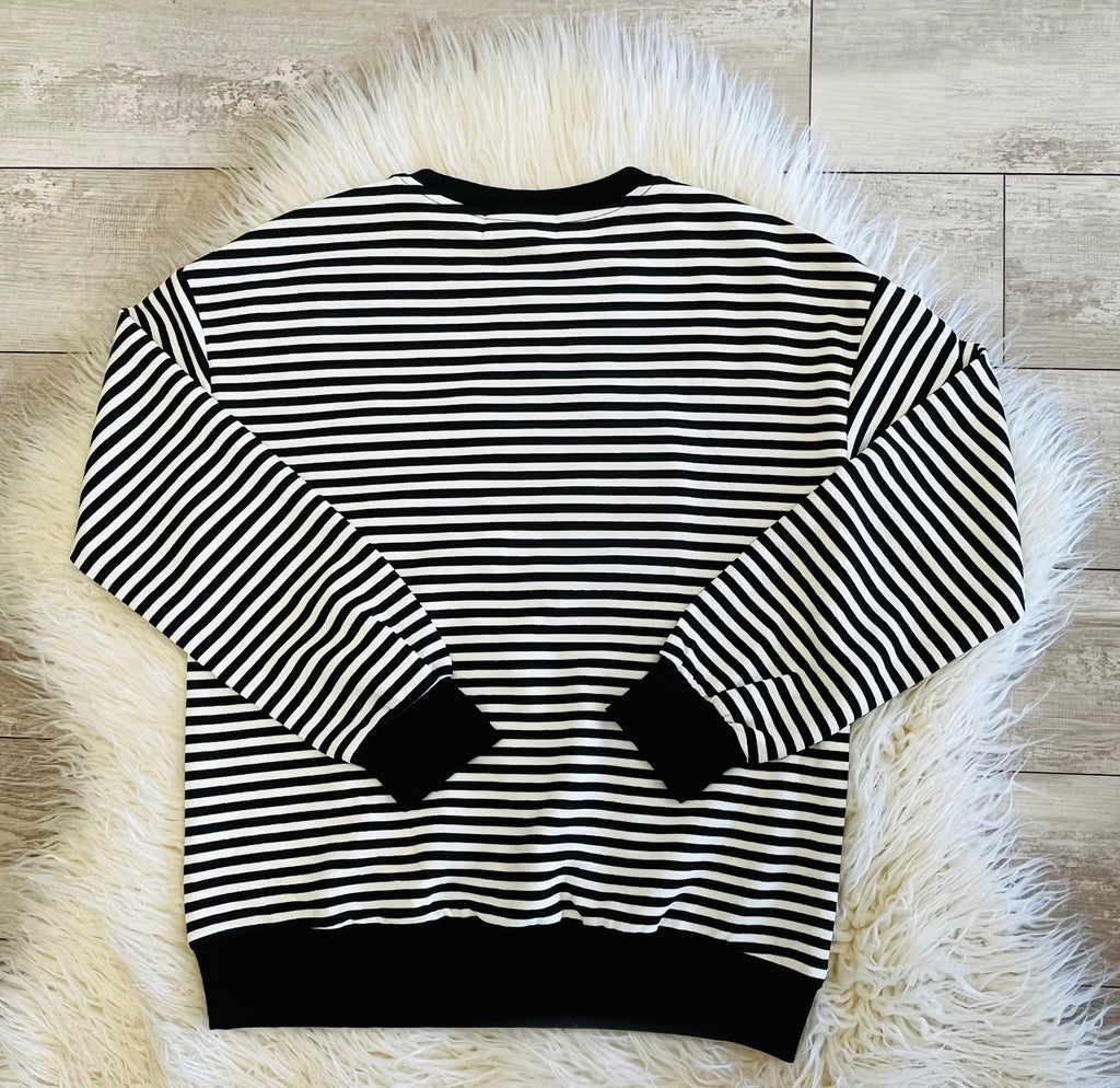 Women’s Evermmee Classy Bow Stripped long sleeve Blouse - True to Size