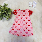 Girls Polka Dot Cherries Hi-Low Top Set