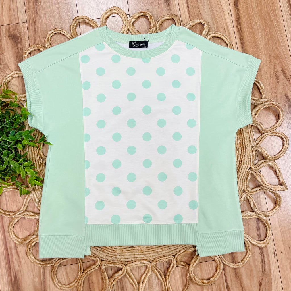 Women’s Evermmee Green and White Polka Dot Pant Set