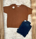 Women’s Zenana Deep Camel Sweater Top - True to Size