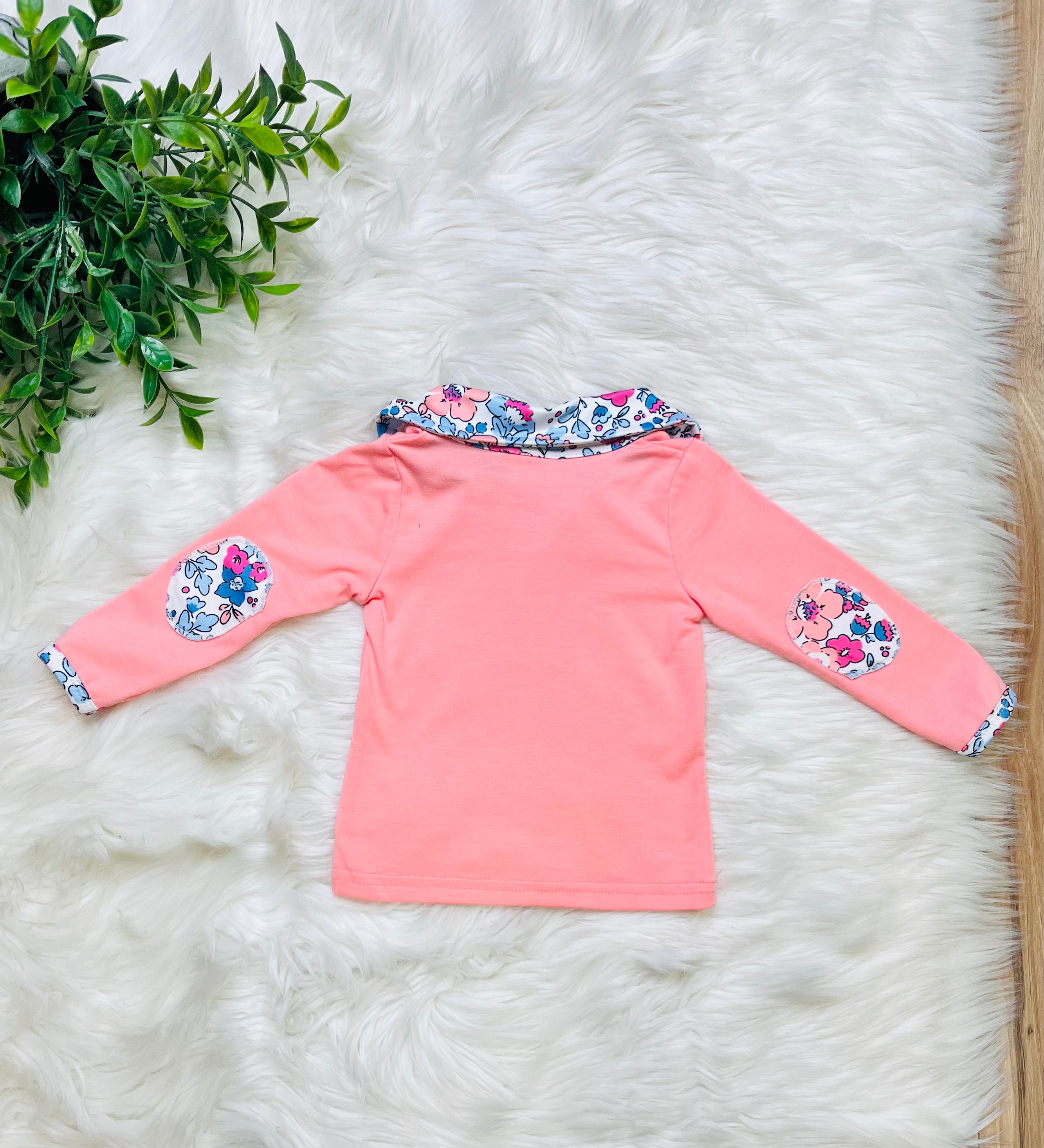 Girl’s Peach Floral Outfit Set