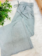 Women’s Zenana Sleet Grey Wide Leg Acid Wash Pants- Oversized