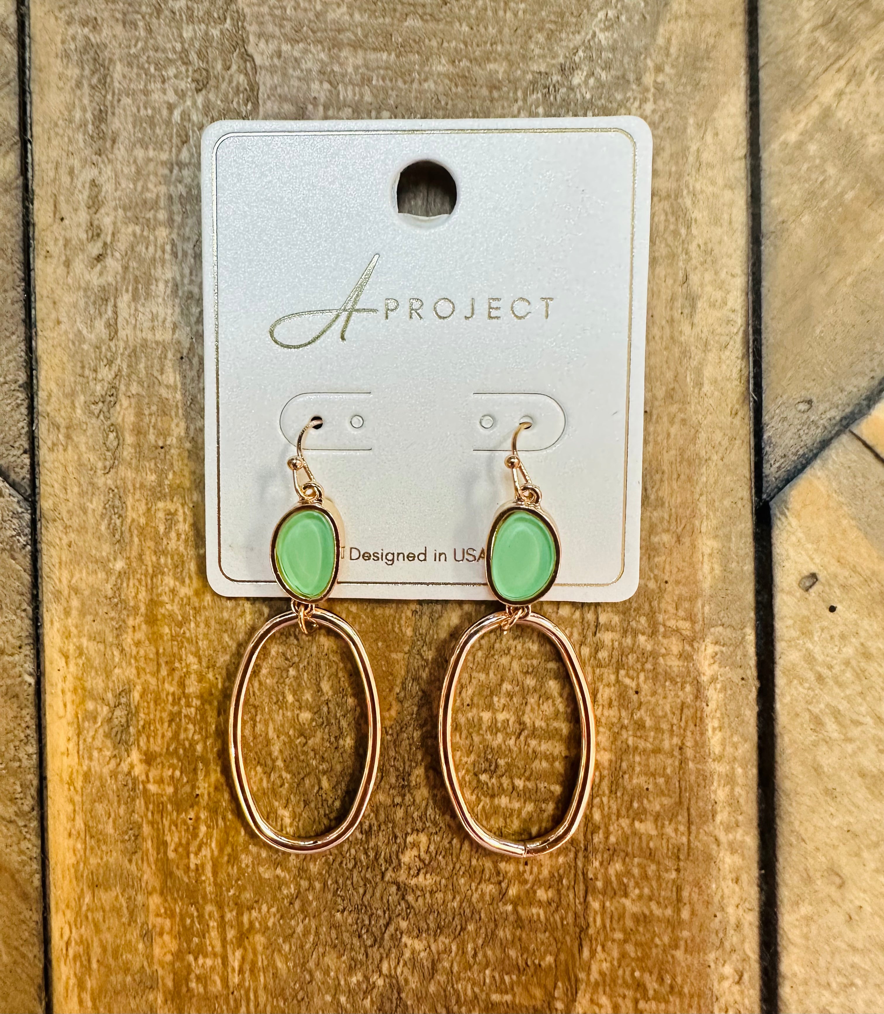 Women’s Green and Gold Dangled Earrings