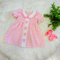 Girl’s Pretty Bows Pink Gingham Embroidered Dress
