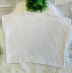 Women’s Zenana Soft Waffle Knit Pocket Top In Light Beige - Oversized