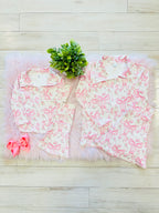 Girl’s Pink Bow Zip up Jacket and Flare Pant Set