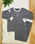 Women’s Zenana Black Striped Ribbed Pant Set