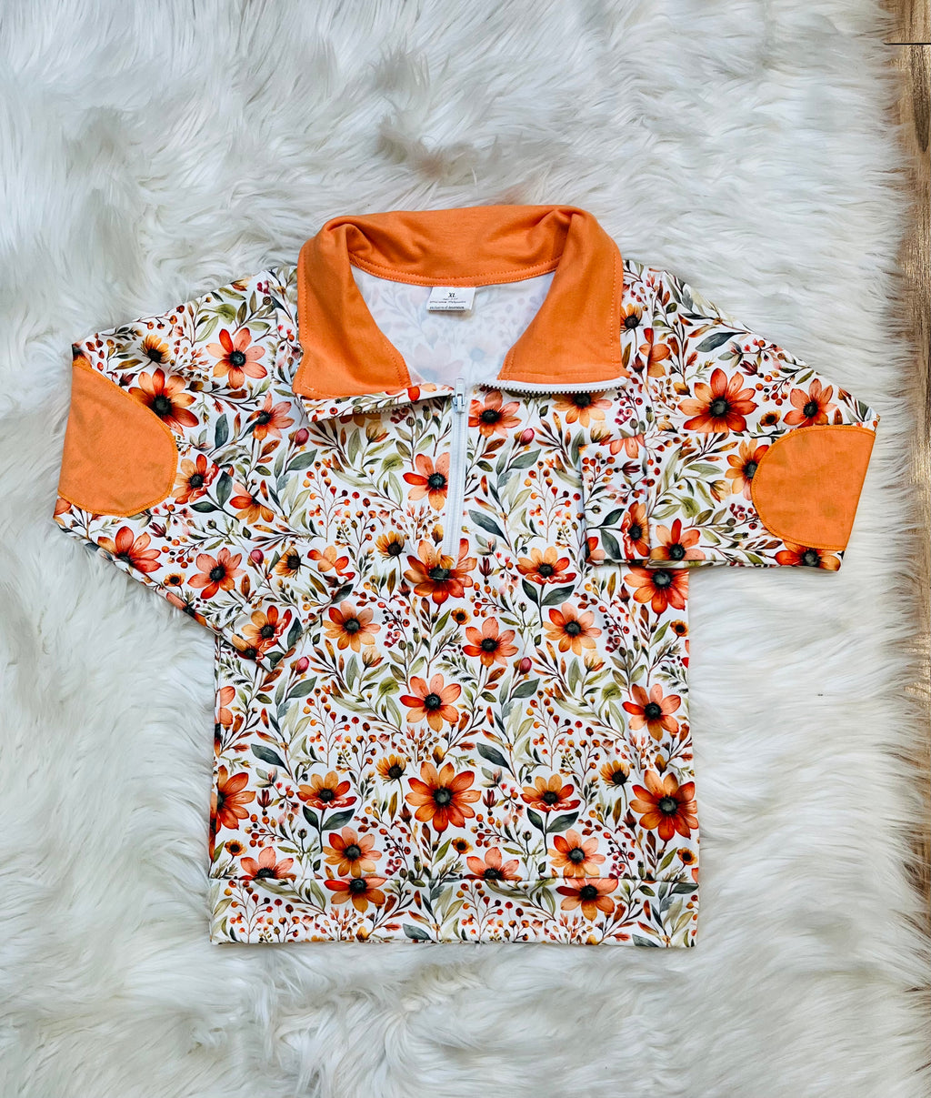Girl’s Orange Floral Skort Set