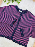 Women’s Very J Navy and Pink Stripe and Polka Dot Top- True to size