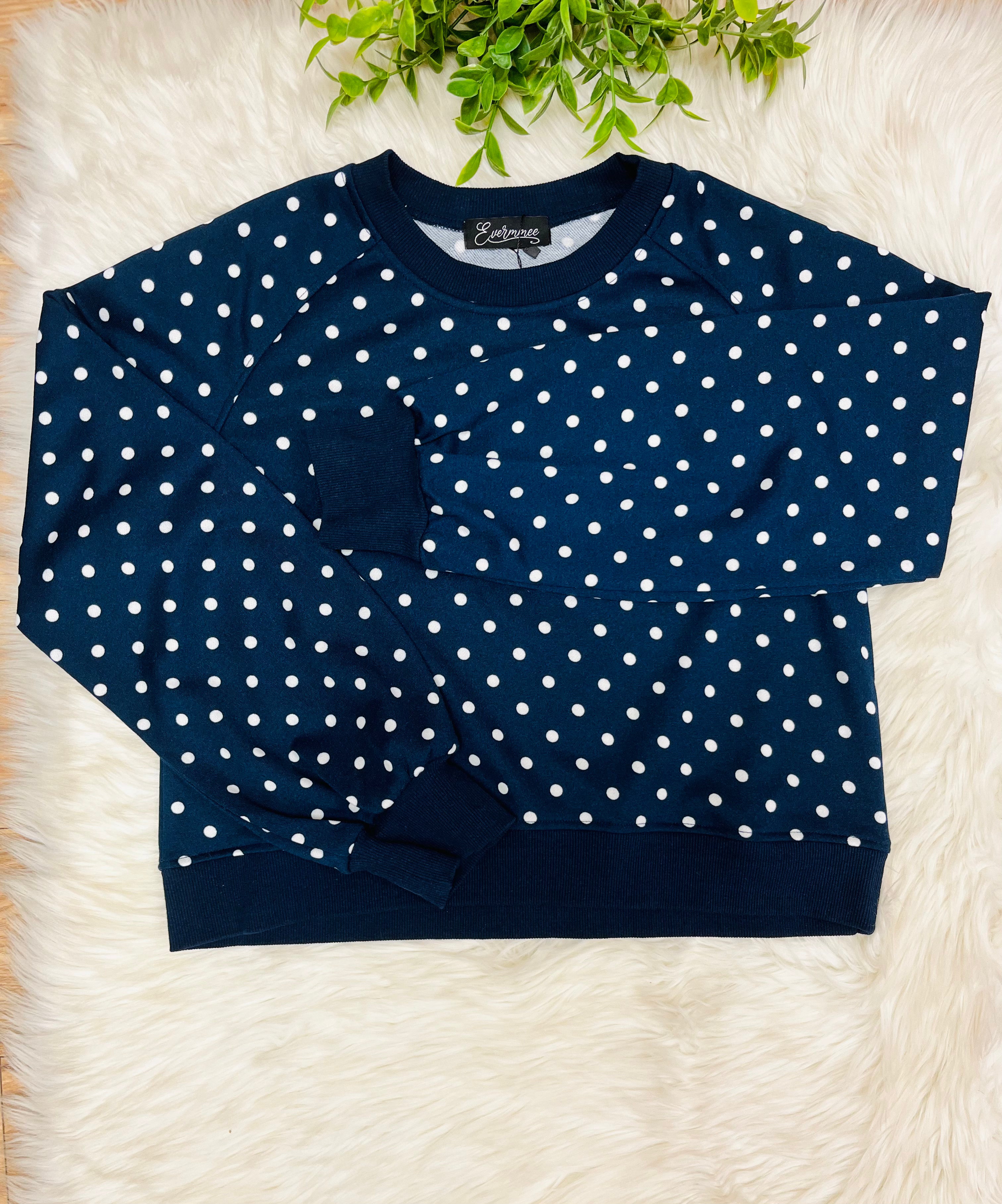 Women’s Evermmee Navy Set with White Polka Dots- True to Size