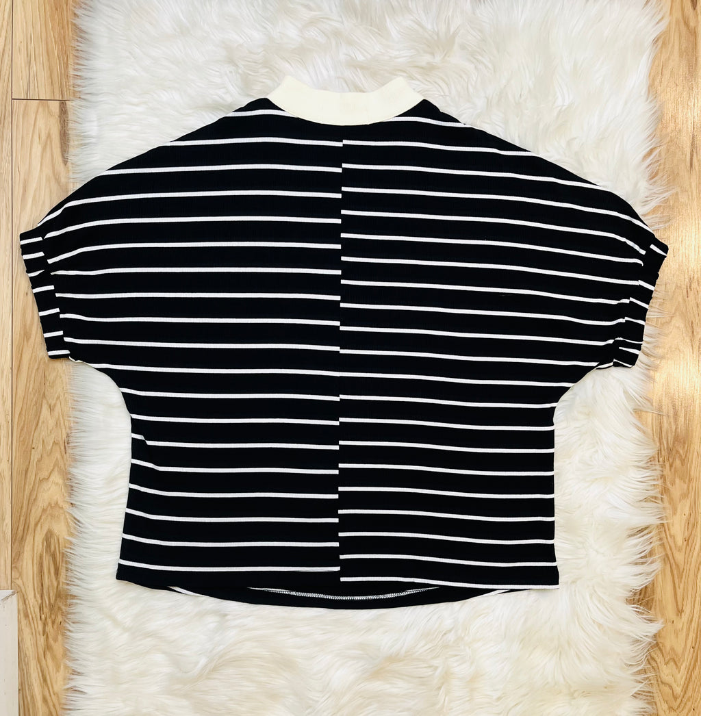 Women’s Evermmee Black Stripe Top