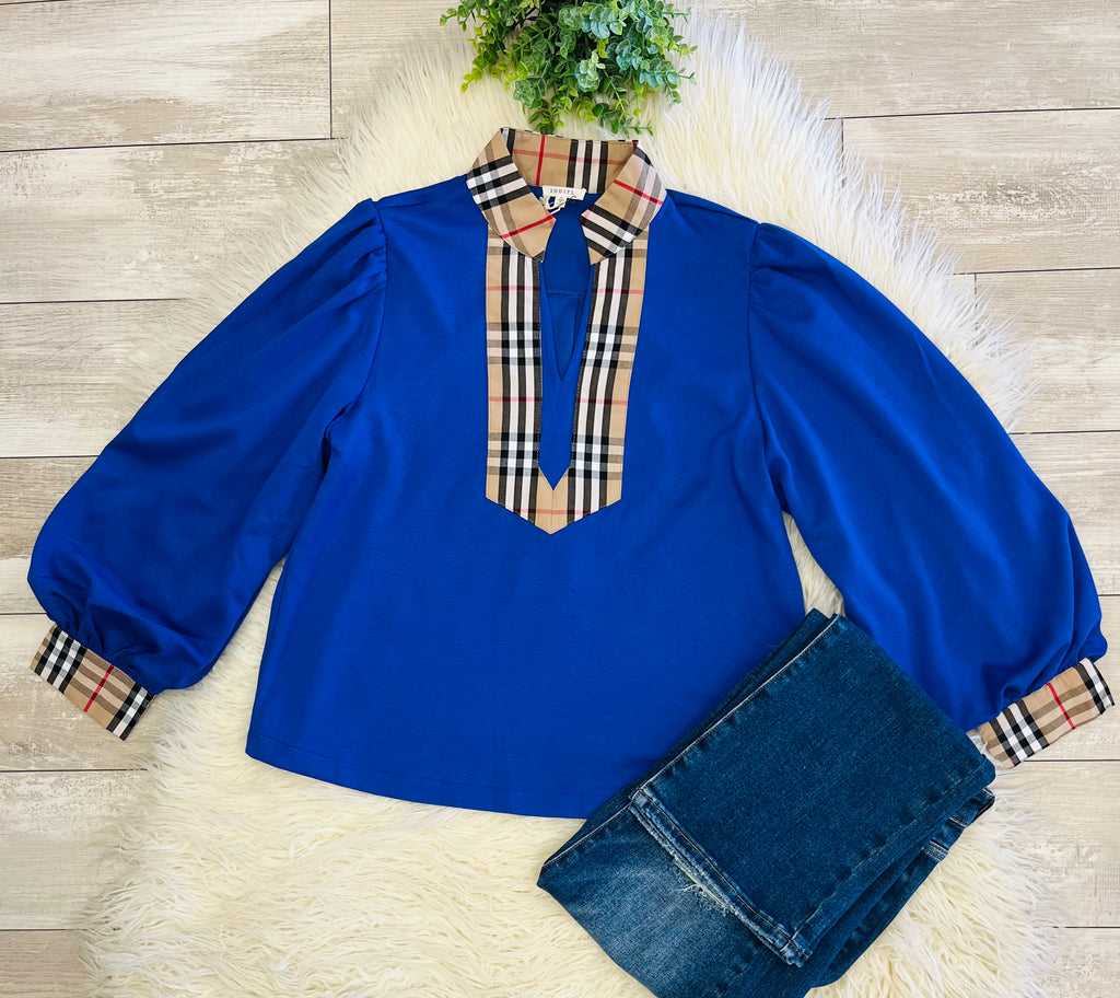 Women’s Jodifl Royal Blue puff sleeve top - true to size