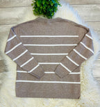 Women’s Zenana Trinity V-Neck Sweater In Light Mocha - True to Size