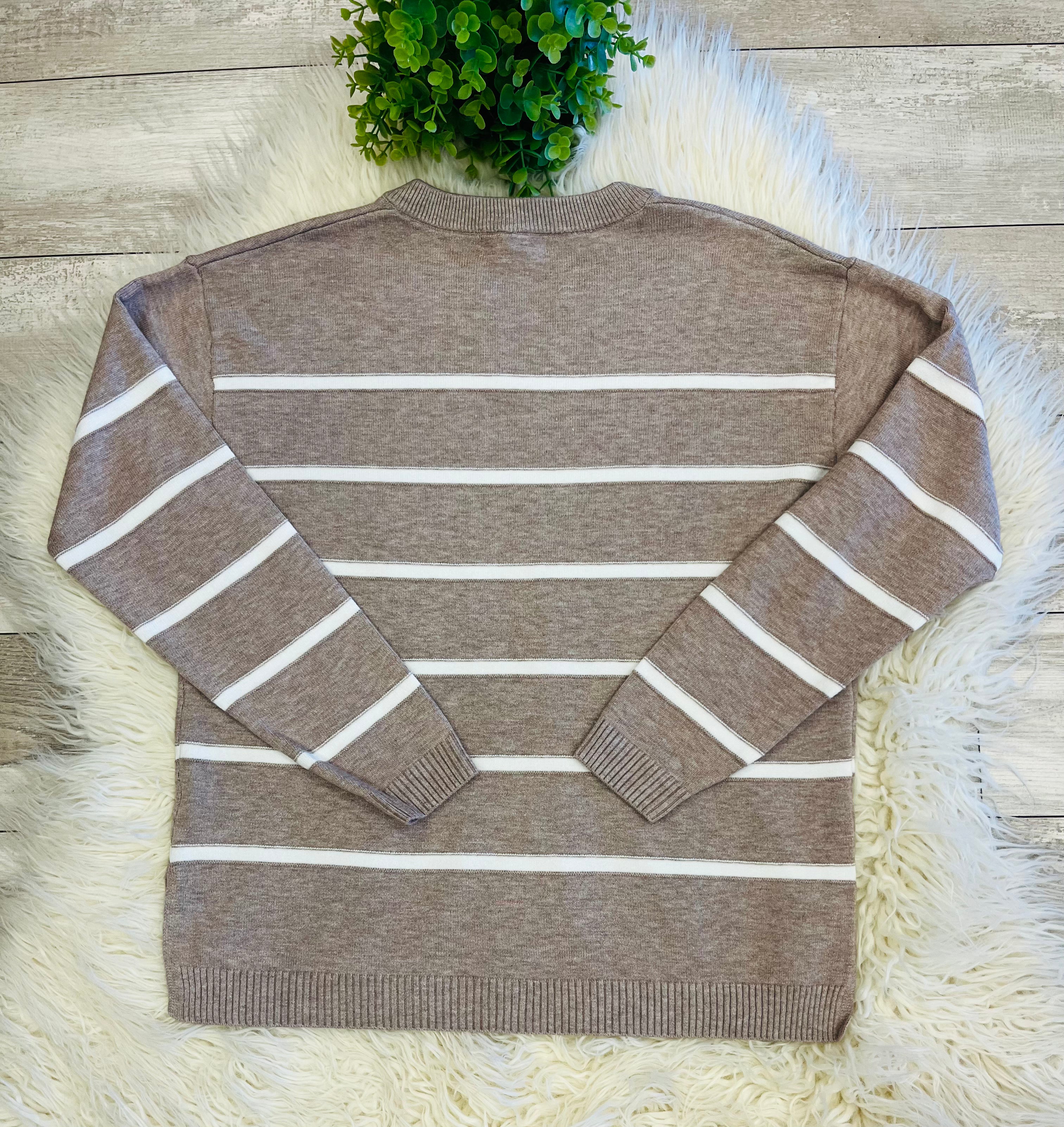Women’s Zenana Trinity V-Neck Sweater In Light Mocha - True to Size