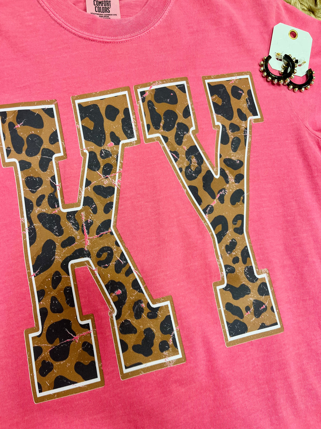 Women’s Pink KY Leopard Print Tee