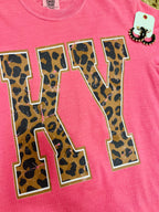 Women’s Pink KY Leopard Print Tee