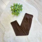 Women’s Ultra Soft Pull on Capri Leggings in Mocha Brown