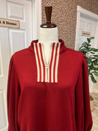 Women’s Red Striped Detail Quarter Zip Dress - True to size