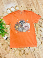 Women’s Comfort Colors Orange Mixed Print Pumpkin Tee