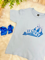 Girl’s Light Blue Kentucky Bow Graphic Tee