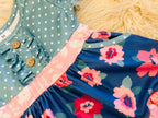 Girl’s Floral Polka Dot Ruffle Set