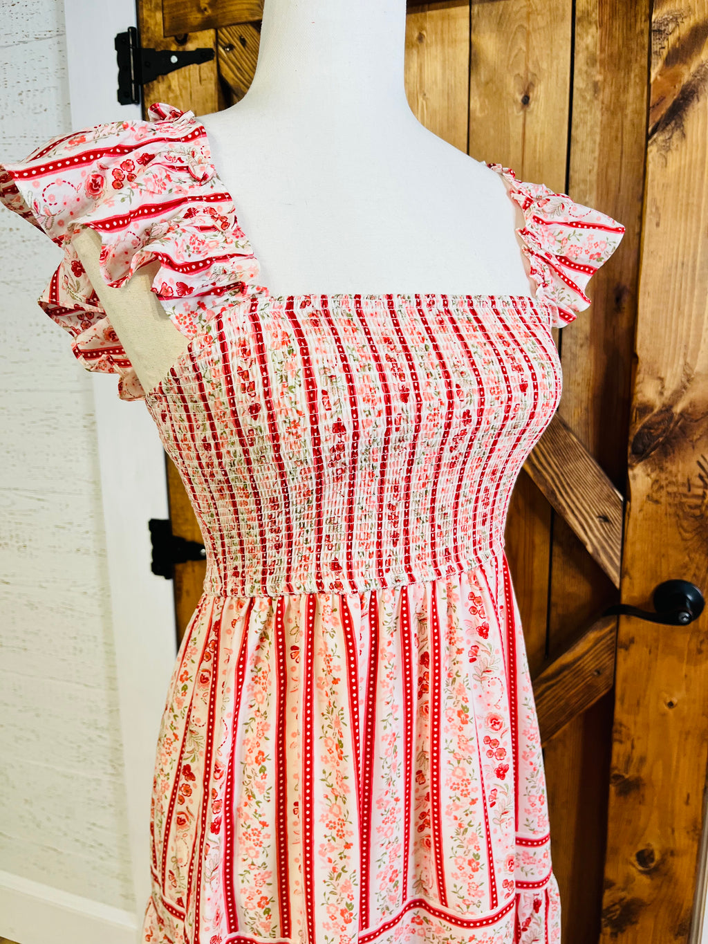 Women’s Blu Pepper Stripe Floral Pattern Dress