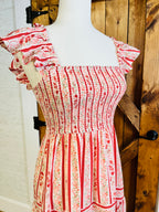 Women’s Blu Pepper Stripe Floral Pattern Dress