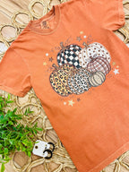 Women’s Comfort Colors Orange Mixed Print Pumpkin Tee
