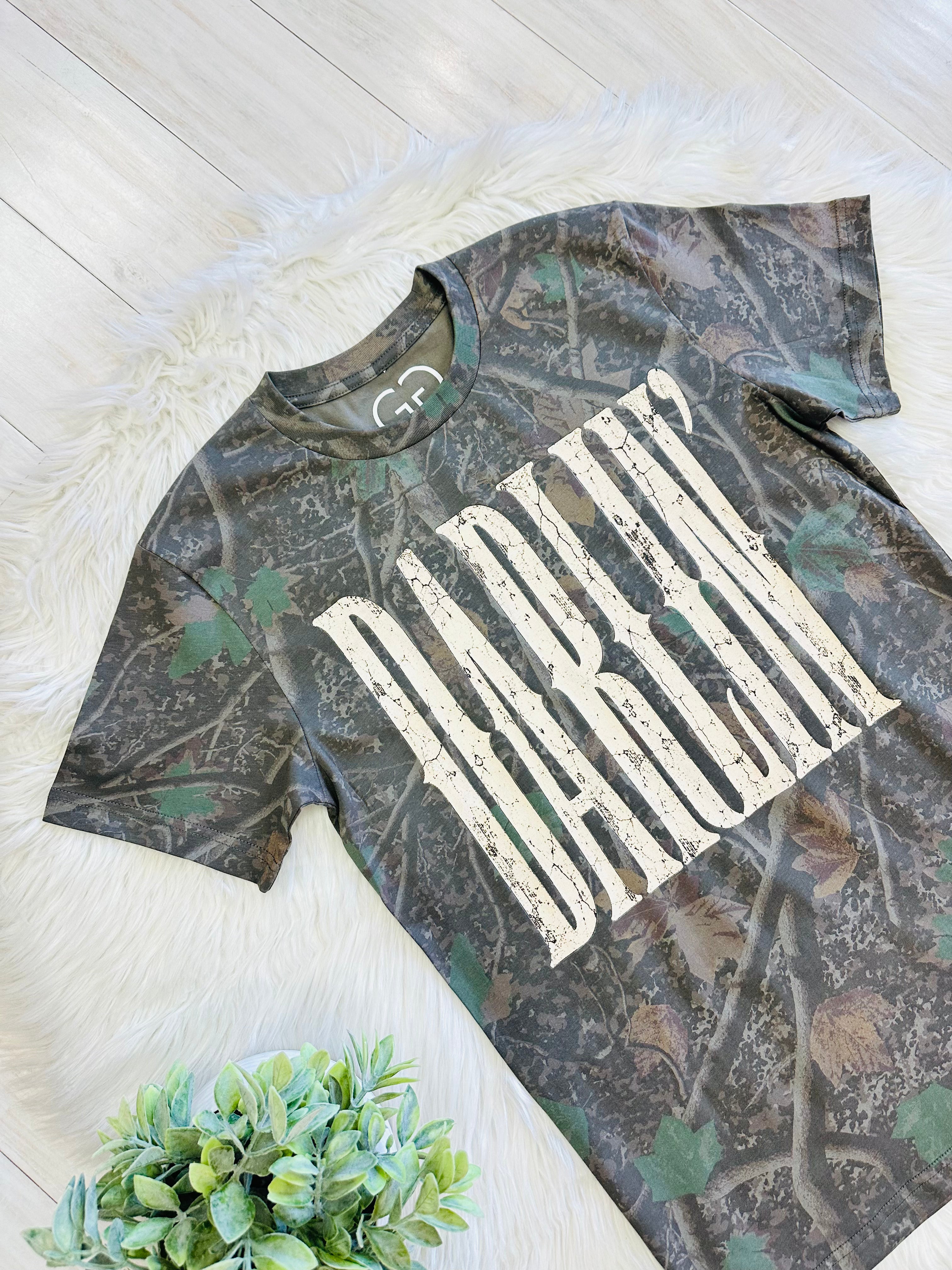 Women’s Camo Graphic Tee featuring Darlin’ in Butter Yellow