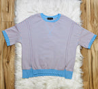 Women’s Evermmee Peach and Blue Striped Top