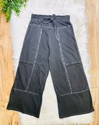 Women’s Zenana Exposed Seam Black Drawstring Pants- True to Size