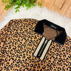 Women’s Evermmee Leopard Print Half Zip Skort Set