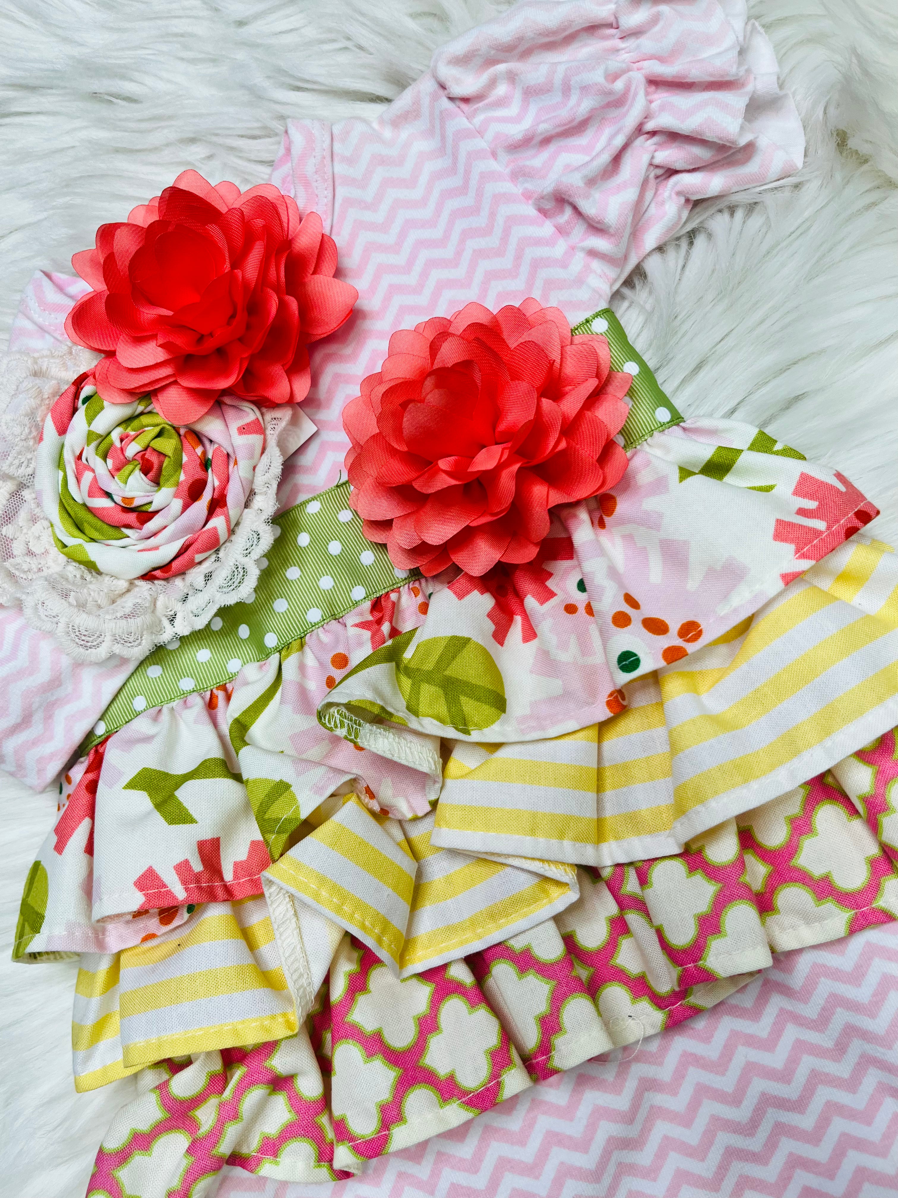 Girls Haute Baby Mae Garden Outfit and Headband Set