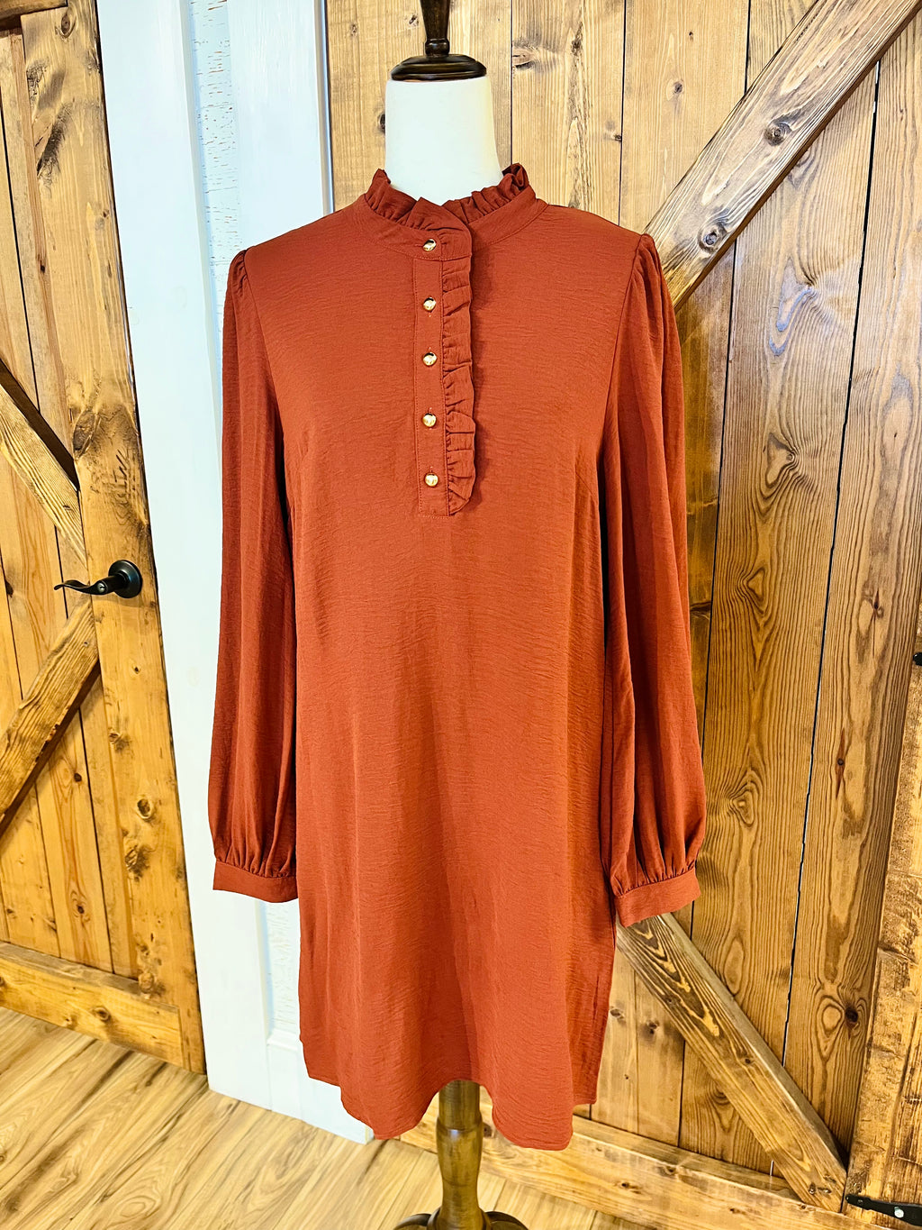 Women’s Evermmee Long Sleeve Burnt Orange Dress- True to Size